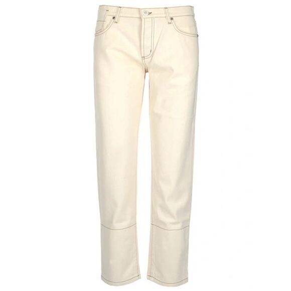 NWT MARNI Raw Cotton Drill White Size 29 Contrast Stitch Straight Leg Jeans - Picture 1 of 12